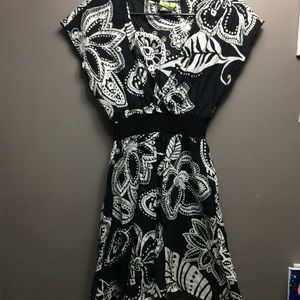 Black and white floral summer dress